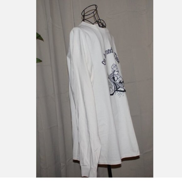 Adirondacks Hunting Novelty Long Sleeve T-Shirt Tee Funny Sleeping Hunter Gift - Picture 3 of 5